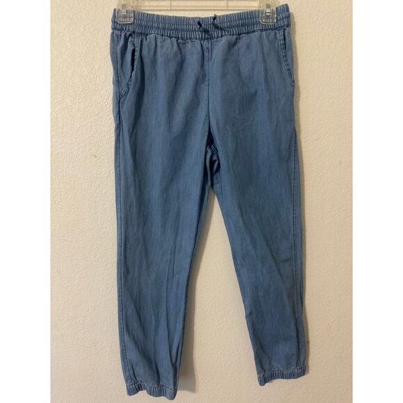 Vineyard Vine‎ Girl's Pants Jogger Denim Blue Size Medium Elastic Waist - Picture 1 of 8